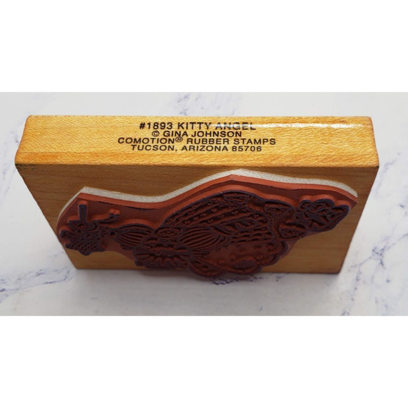 Kitty Angel Gina Johnson Comotion Wood Mounted Rubber Stamp 1893 - Picture 6 of 8